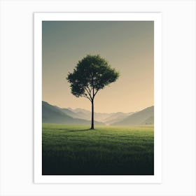 Lone Tree In A Field Art Print