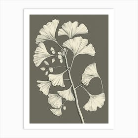 Ginkgo Tree Minimalistic Drawing 2 Art Print