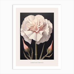 Flower Illustration Carnation Dianthus 4 Poster Art Print