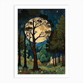 William Morris Full Moon In The Woods Art Print