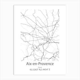 Aix En Provence,France Minimalist Map Art Print