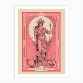 Athena Pink Tarot Card 2 Art Print