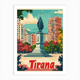 Aihrgdesign A Vintage Travel Poster Of Tirana 2 Art Print