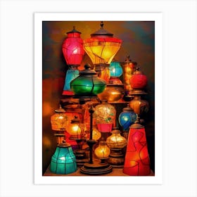 Colorful Lamps Art Print