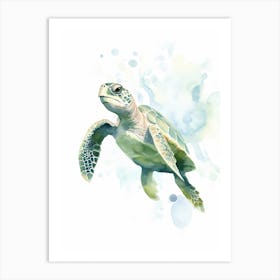 Blue And Green Watercolour Sea Turtle Art Print