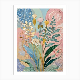 Abstract Pastel Flower Dance Art Print