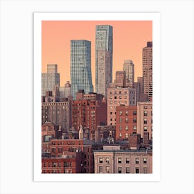 New York United States Travel Illustration 8 Art Print