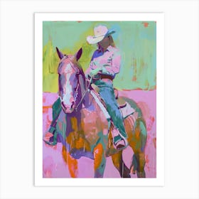 Pink And Orange Cowboy 5 Art Print