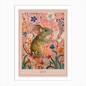 Floral Animal Painting Mouse 2 Poster Art Print