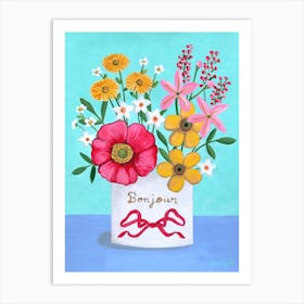 Bonjour Flowers Art Print