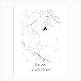 Carver,United States Minimalist Map Art Print