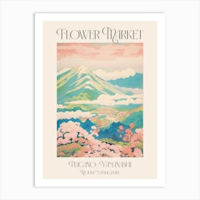 Flower Market Mount Yatsugatake In Nagano Yamanashi, Japanese Landscape 1 Poster Art Print