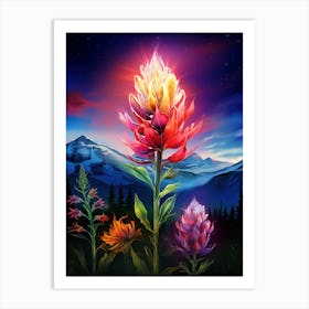 Indian Paintbrush Wildflower  (3) Art Print