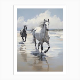 A Horse Oil Painting In Diani Beach, Kenya, Portrait 4 Art Print