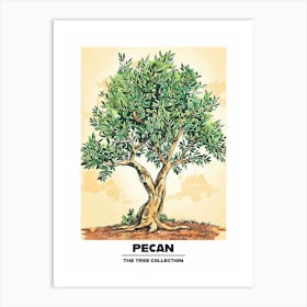 Pecan Tree Storybook Illustration 2 Poster Art Print