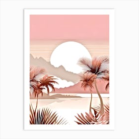 Sunset Palm Trees Art Print