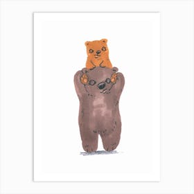 Daddy Bear & Baby Bear Art Print