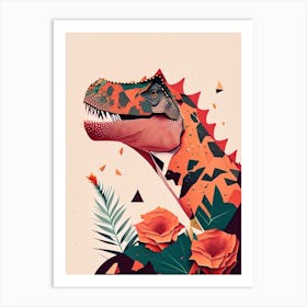 Carnotaurus Terrazzo Style Dinosaur Art Print