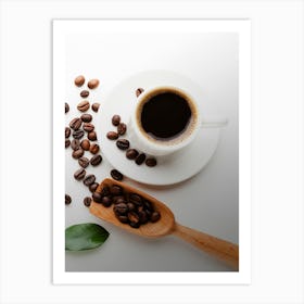 Coffee And Coffee Beans - coffee vintage poster, coffee poster Art Print