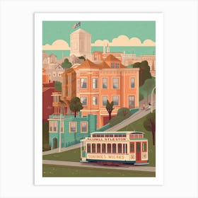San Francisco California United States Travel Illustration 2 Art Print