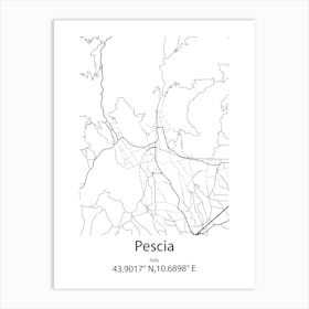 Pescia,Italy Minimalist Map Art Print