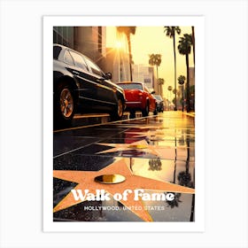 Hollywood Walk of Fame Los Angeles Modern Travel Illustration Art Print