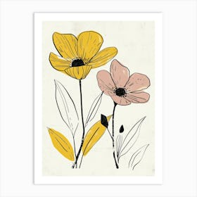 Berlin Flower Market Boho Minimalist Style 1 Art Print