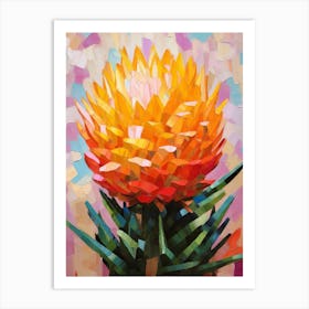 Cactus Painting Golden Barrel 1 Art Print