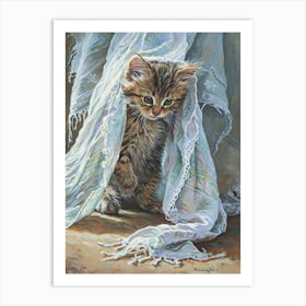 Kitten Peeking Out Art Print