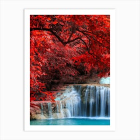 Waterfall In The Forest 6 Art Print
