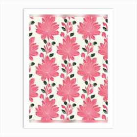 Pink Floral Pattern 1 Art Print