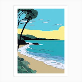 Minimal Design Style Of Byron Bay, Australia 6 Art Print