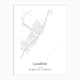 Lavaltrie,Canada Minimalist Map Art Print