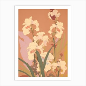 Irises Flower Big Bold Illustration 1 Art Print