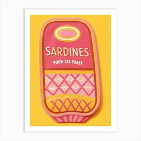 Sardines Four Les Toast Art Print