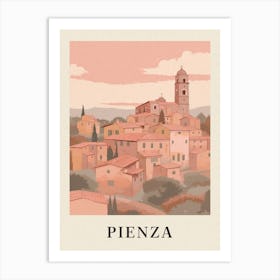 Pienza Vintage Pink Italy Poster Art Print