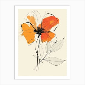 Orange Poppy 1 Art Print