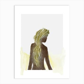 Woman With Long Hair 1 Art Print