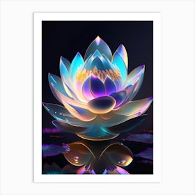 Giant Lotus Holographic 4 Art Print