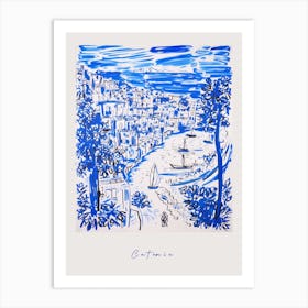 Catania Italy Blue Drawing Poster Art Print