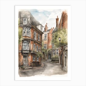 Spitalfields London Neighborhood Watercolour 4 Art Print