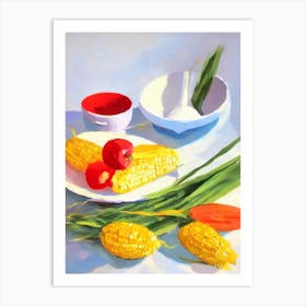 Corn Tablescape vegetable Art Print