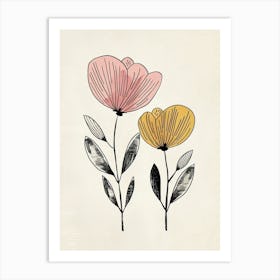 Salt Lake City Flower Market Boho Minimalist Style 1 Art Print