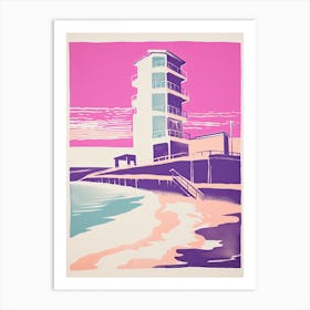 Bondi Beach In Risograph Style 1 Art Print