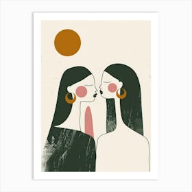 Two Women Kissing 14 Art Print