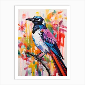 Colourful Bird Painting Magpie 8 Art Print