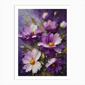 Purple Flowers In A Vase Art Print