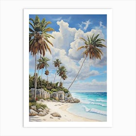 Palm Trees On The Beach 1 Art Print