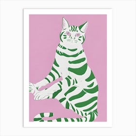 Striped Cat 3 Art Print