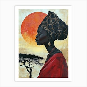 The African Woman; A Boho Harmony Art Print